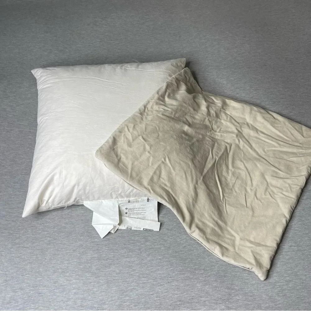 IKEA Fjadrar 20”x20” Inner Pillow & Sanela Cushion Pillow Case 2 PCS. Set